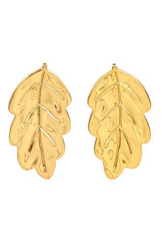 COUCOU SUZETTE Boucles d'Oreilles Feuille Métal