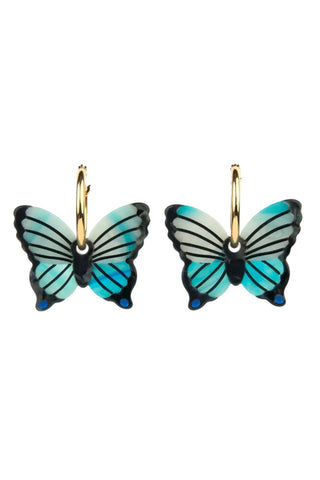 COUCOU SUZETTE Boucles d'Oreilles Papillon Bleu