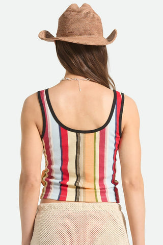 BRIXTON Peach Cobbler Stripe Ringer Tank Top