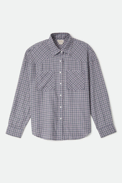 BRIXTON Chemise Wayne - Soft Navy Plaid