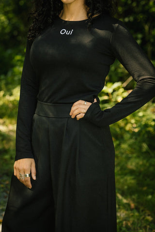 MERCEDES MORIN Haut Oui - Noir