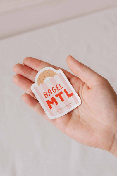 MIMI & AUGUST Autocollant en Vinyle - Bagel MTL