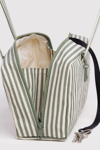 BAGGU Small Bowler Bag - Sage Stripe