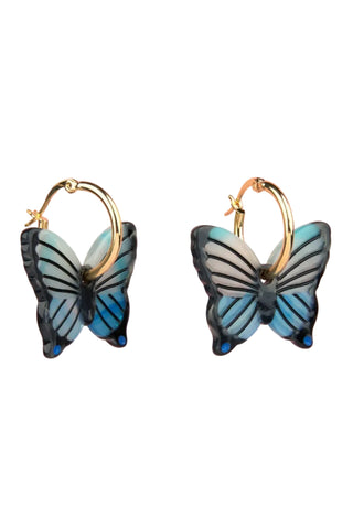 COUCOU SUZETTE Boucles d'Oreilles Papillon Bleu