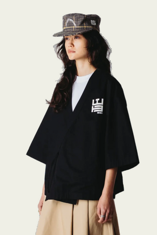WOODBIRD Veste Kimono Still - Noir