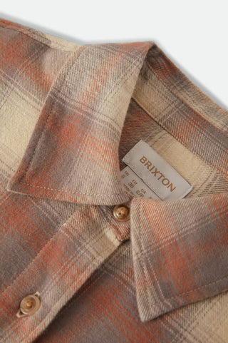 BRIXTON Chemise Bowery Courte - Soft Tan Plaid