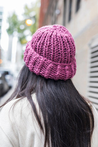 GIBOU Tuque Grosse Mailles - Rose Fushia