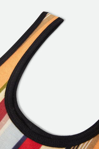 BRIXTON Peach Cobbler Stripe Ringer Tank Top