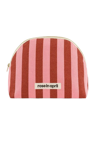 ROSE IN APRIL Trousse de Toilette Margaux - Rayure Brick et Rose
