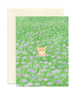 FOONIE Carte Champ de Fleurs - Chat Roux