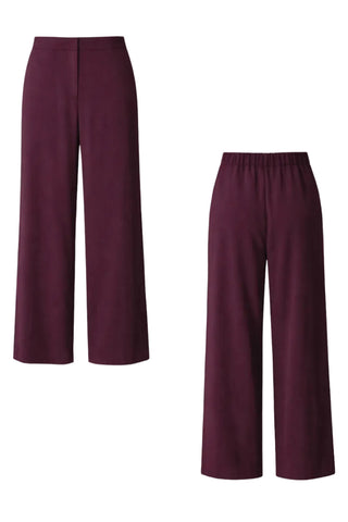 HILARY MACMILLAN Pantalon Jambe Large - Bourgogne