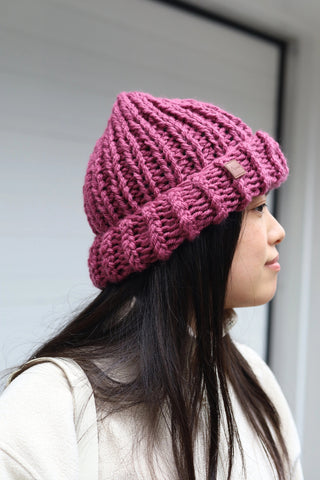 GIBOU Tuque Grosse Mailles - Rose Fushia