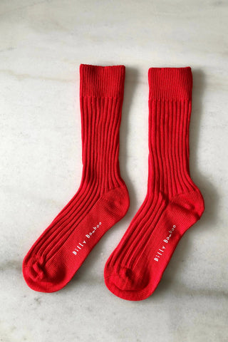BILLY BAMBOO Ribbed Cotton Socks - Crystal Bright