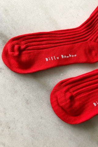 BILLY BAMBOO Ribbed Cotton Socks - Crystal Bright