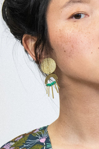 KAZAK Boucles d'Oreilles Marsala - Vert