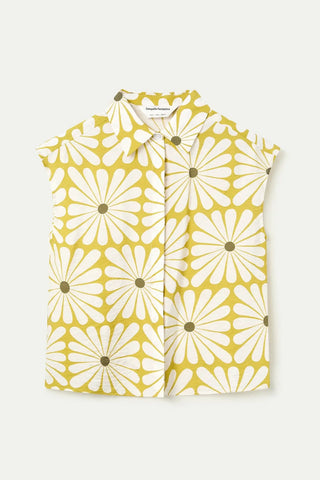 COMPANIA FANTASTICA Olive Flower Shirt