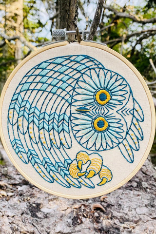 HOOK LINE & TINKER Kit de Broderie - Saw Whet Owl