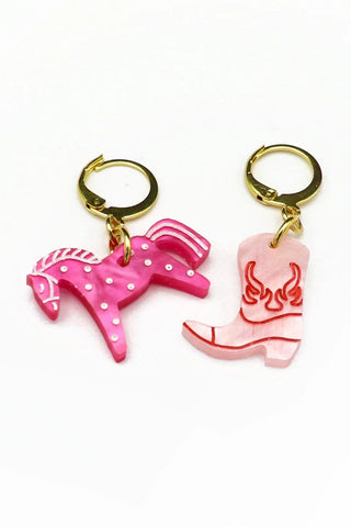 DCONSTRUCT Boucles d'Oreilles Cheval et Botte