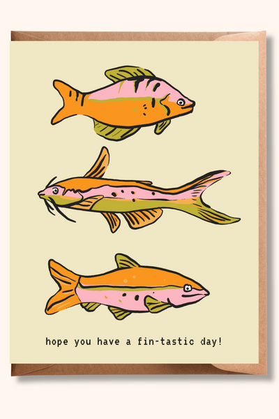 BRUSH & BIRD Carte de Souhaits Poisson Marrant