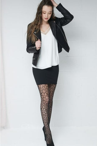 MONDOR Collants Résille Peau de Serpent 5705 - Noir