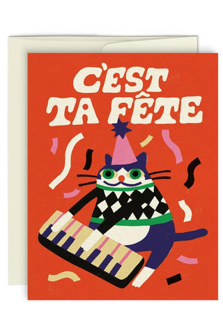 PAPEROLE Carte - Chat Festif