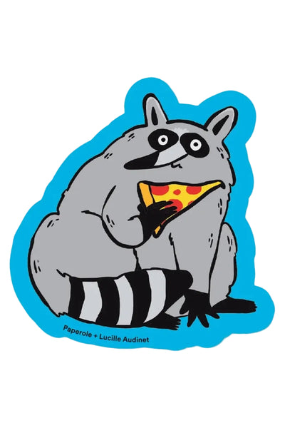 PAPEROLE Autocollant Raccoon Pizza