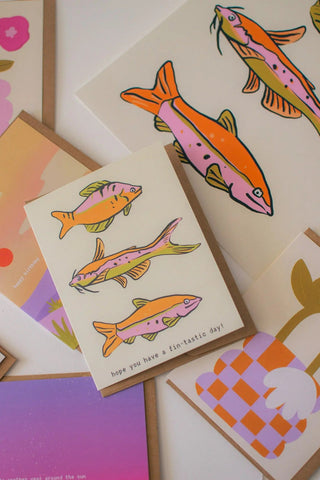 BRUSH & BIRD Carte de Souhaits Poisson Marrant