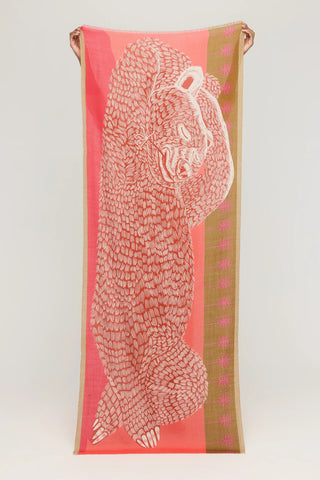 PRINCESSE & DRAGON Foulard Laine Mérinos Teddy - Rouge