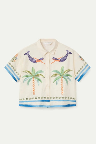COMPANIA FANTASTICA Palm Tree and Mermaid Shirt