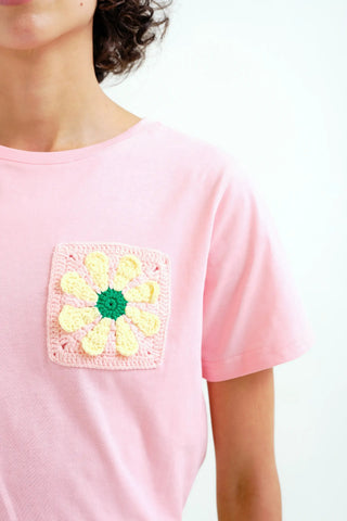COMPANIA FANTASTICA T-Shirt Rose Tournesol Brodé