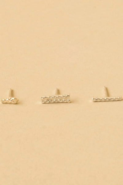 LA MANUFACTURE Boucle d'Oreilles Trio Taquet - Argent