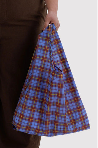 BAGGU Sac Réutilisable Standard - Tartan Bleu
