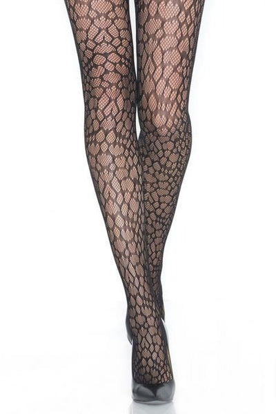 MONDOR Collants Résille Peau de Serpent 5705 - Noir