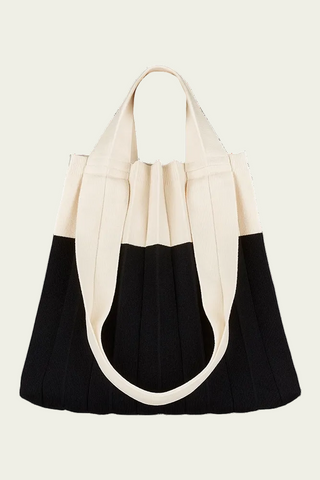 PLEATS MAMA Sac 2 Way Shopper Bag - Blanc et Noir