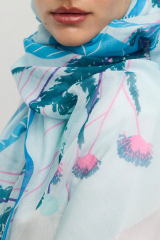 PRINCESSE & DRAGON Foulard Bouquet - Bleu