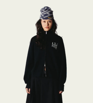 WOODBIRD Cardigan Zippé Fang - Noir
