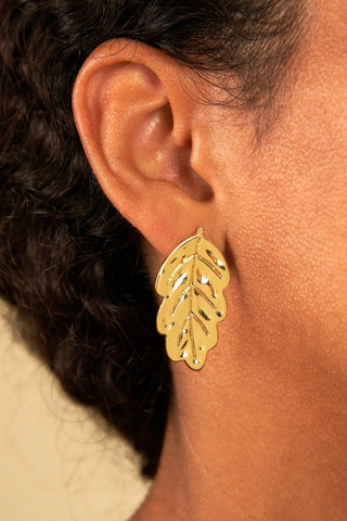 COUCOU SUZETTE Boucles d'Oreilles Feuille Métal