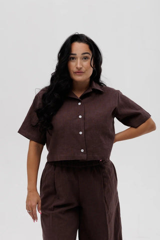 AMNOT Chemise Courte Ample - Espresso