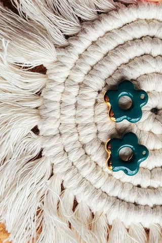 KAG Boucles d'Oreilles Céramique Fleur