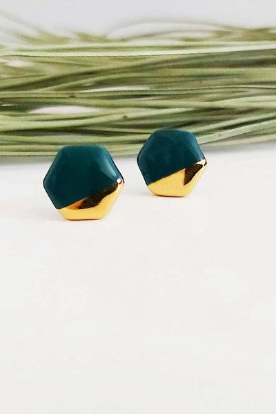 KAG Boucles d'Oreilles Céramique Hexagone