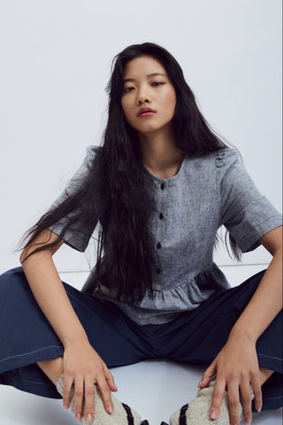 EVE GRAVEL Chemisier Soma - Gris Chiné