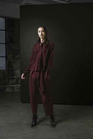 BODYBAG Blouse Ascot - Burgundy