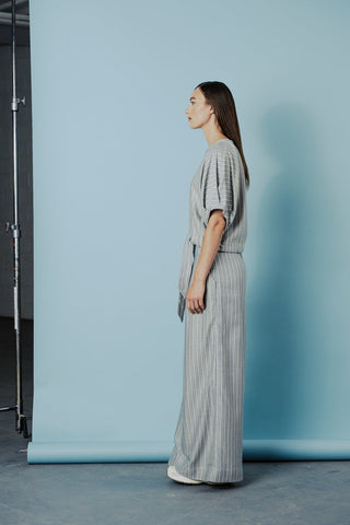 BODYBAG Pantalon Nancy - Bleu Ligné