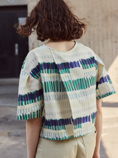 EVE GRAVEL Blouse Brooke - Butter Green Line
