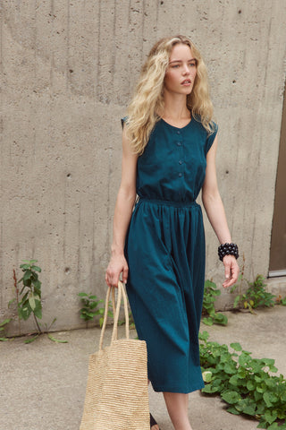 EVE GRAVEL Robe Robin - Émeraude