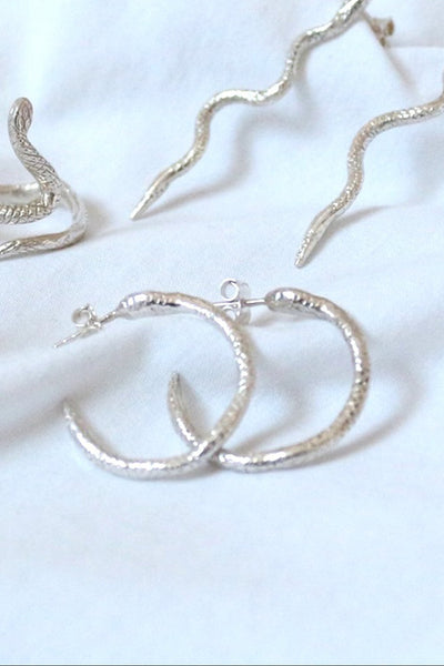 BILAK JEWELRY Boucles d'Oreilles Snake  - Argent Sterling