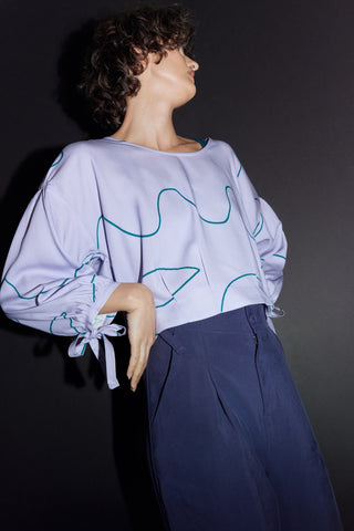 EVE GRAVEL Blouse Tama - Lilas et Vert