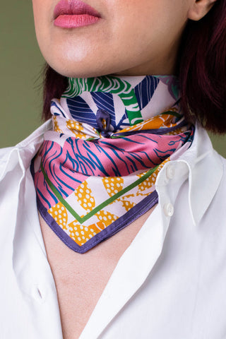 DORA NOLA Petit Foulard en Soie - Tigresse