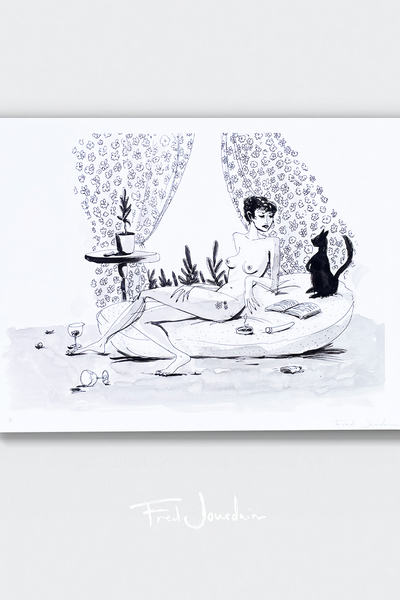 FRED JOURDAIN Affiche La Femme au Chat
