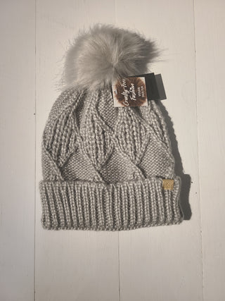DAVID & YOUNG Beanie with Pompom - Gray